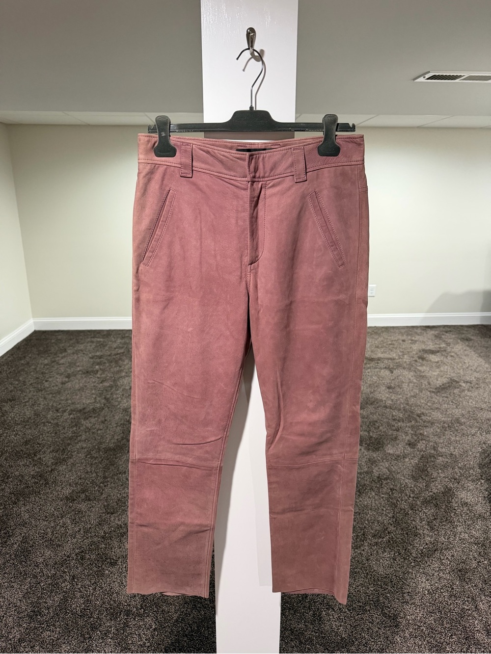 Haider Ackermann Sample Suede Leather Mauve Trouser Pants